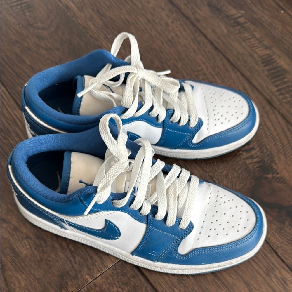 Blue and White Sneakers